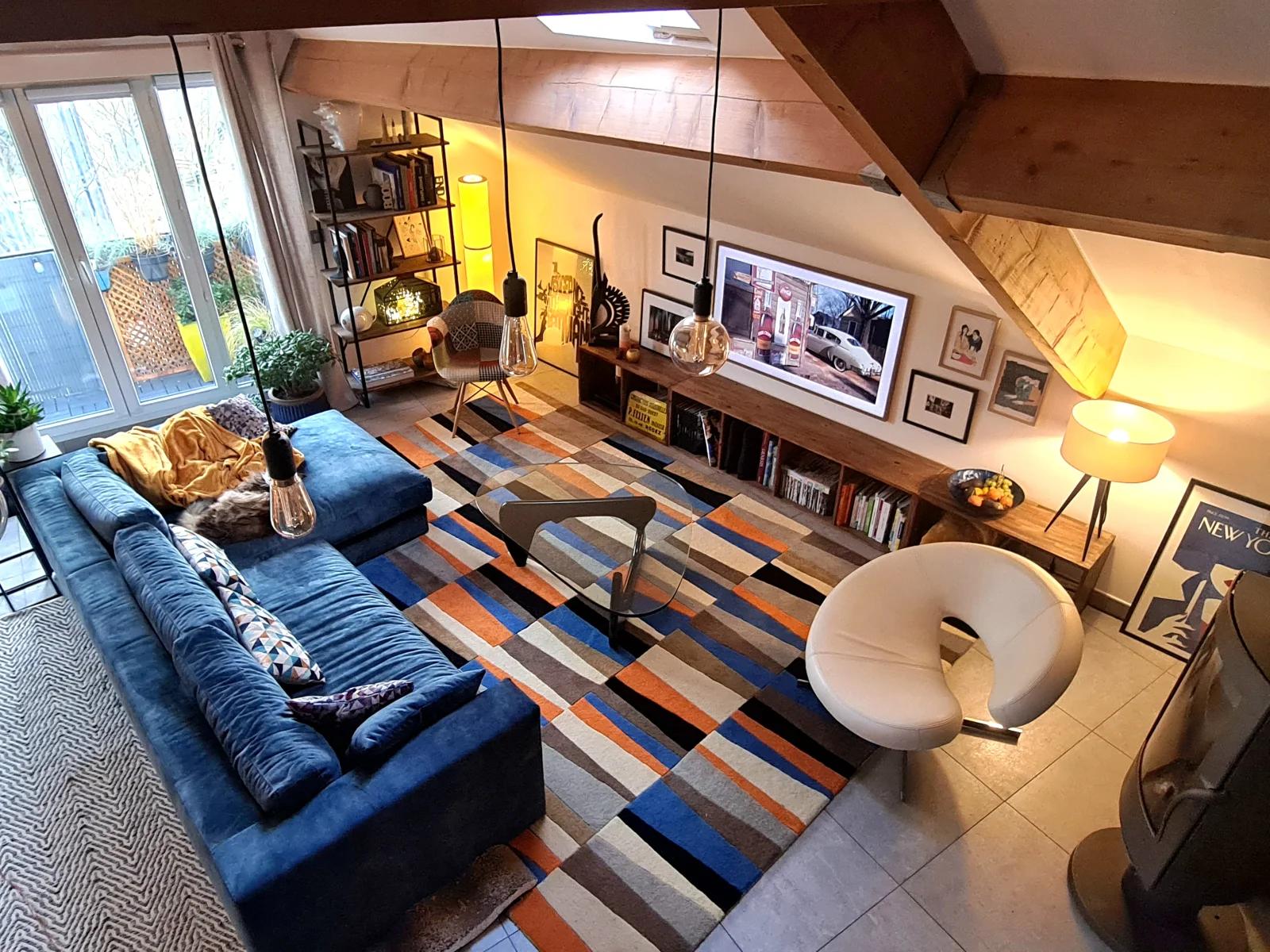 Living room in Loft style industriel cosy - 1