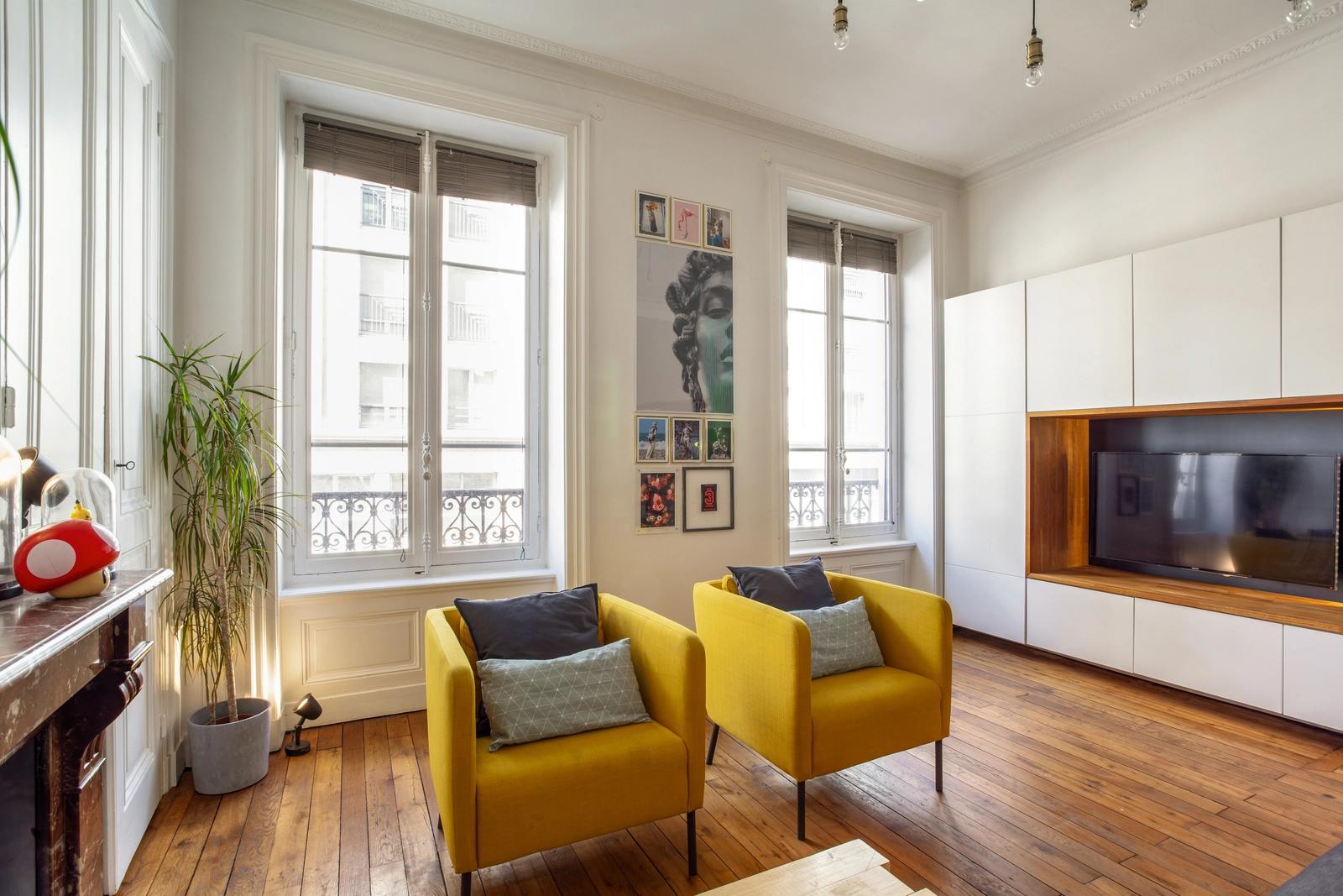 Living room in Superb Haussmanian apartment near the banks of the Rhône River - 2