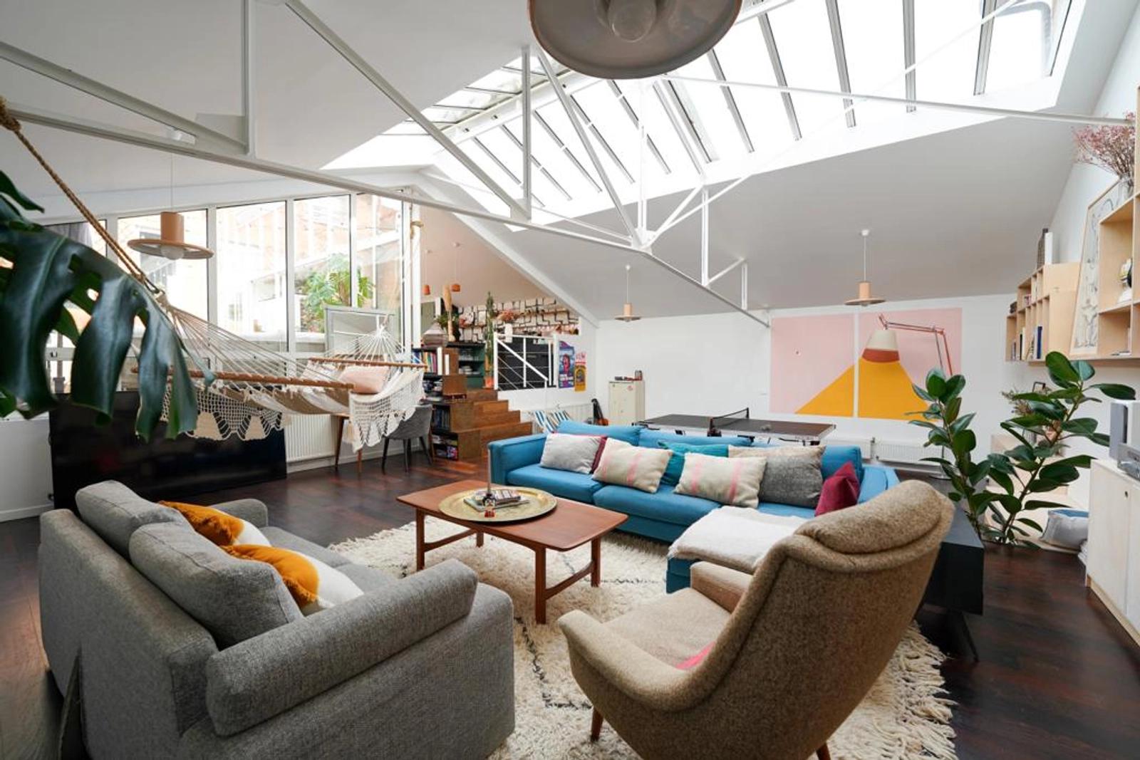 Living room in Exceptional loft with terrace not overlooked - 1