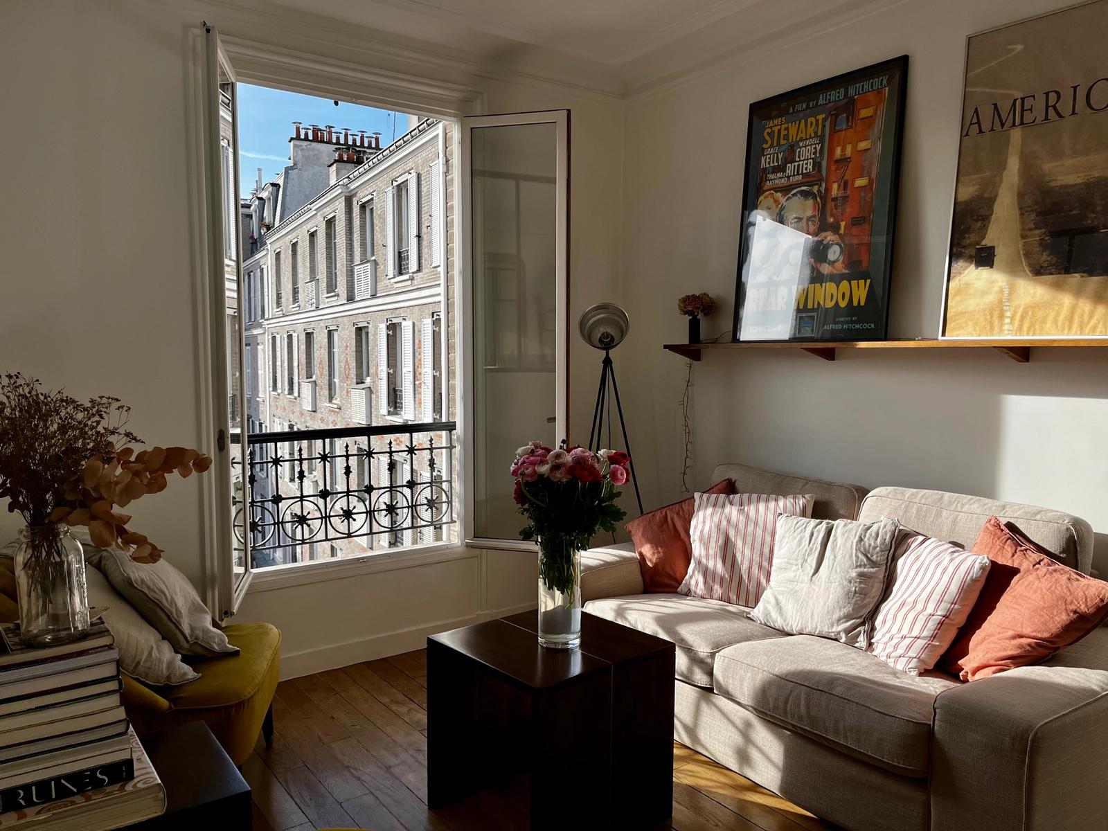Living room in Parisian rooftop apartment - 1