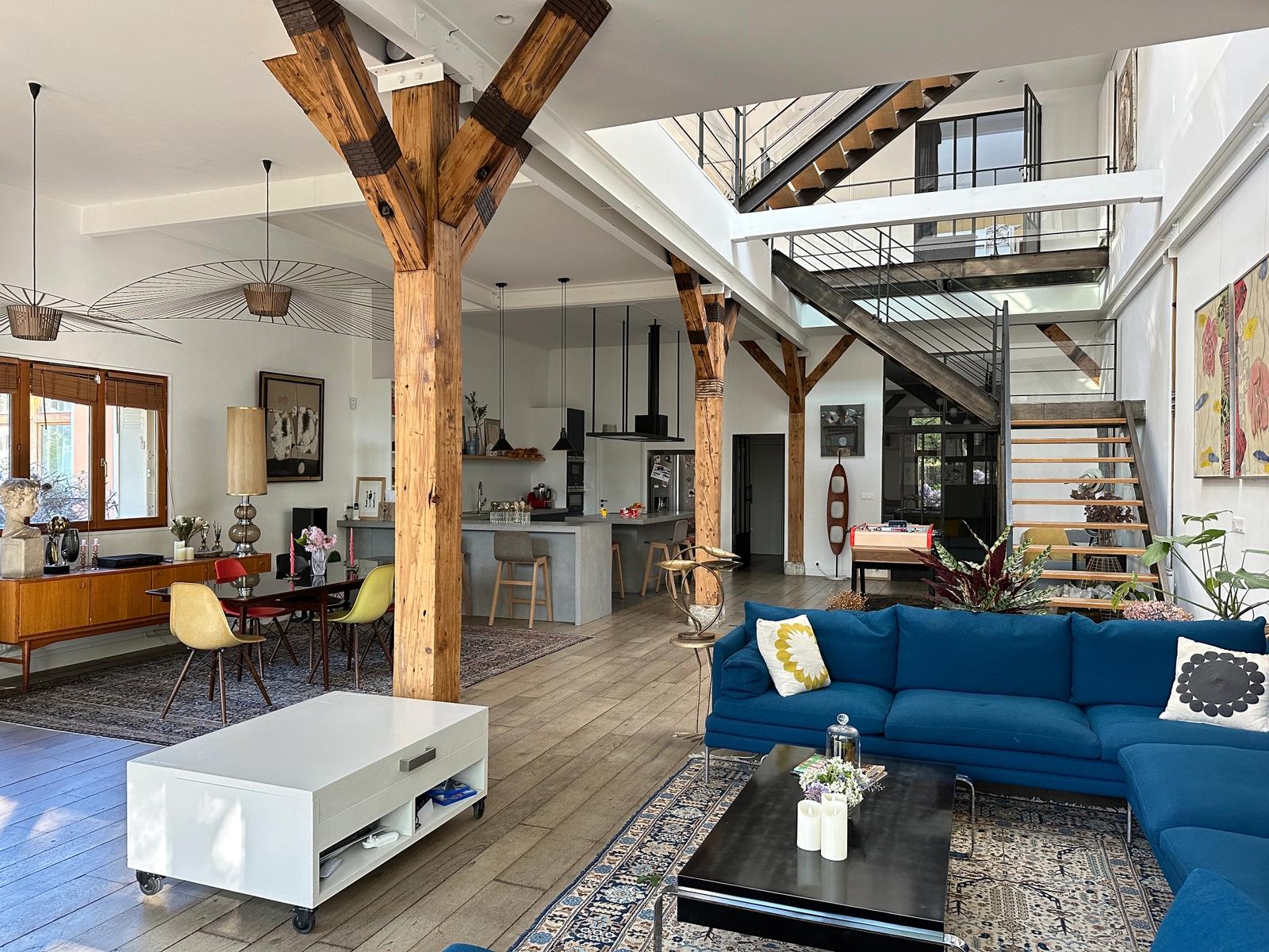 Living room in Warmly decorated industrial loft - 0