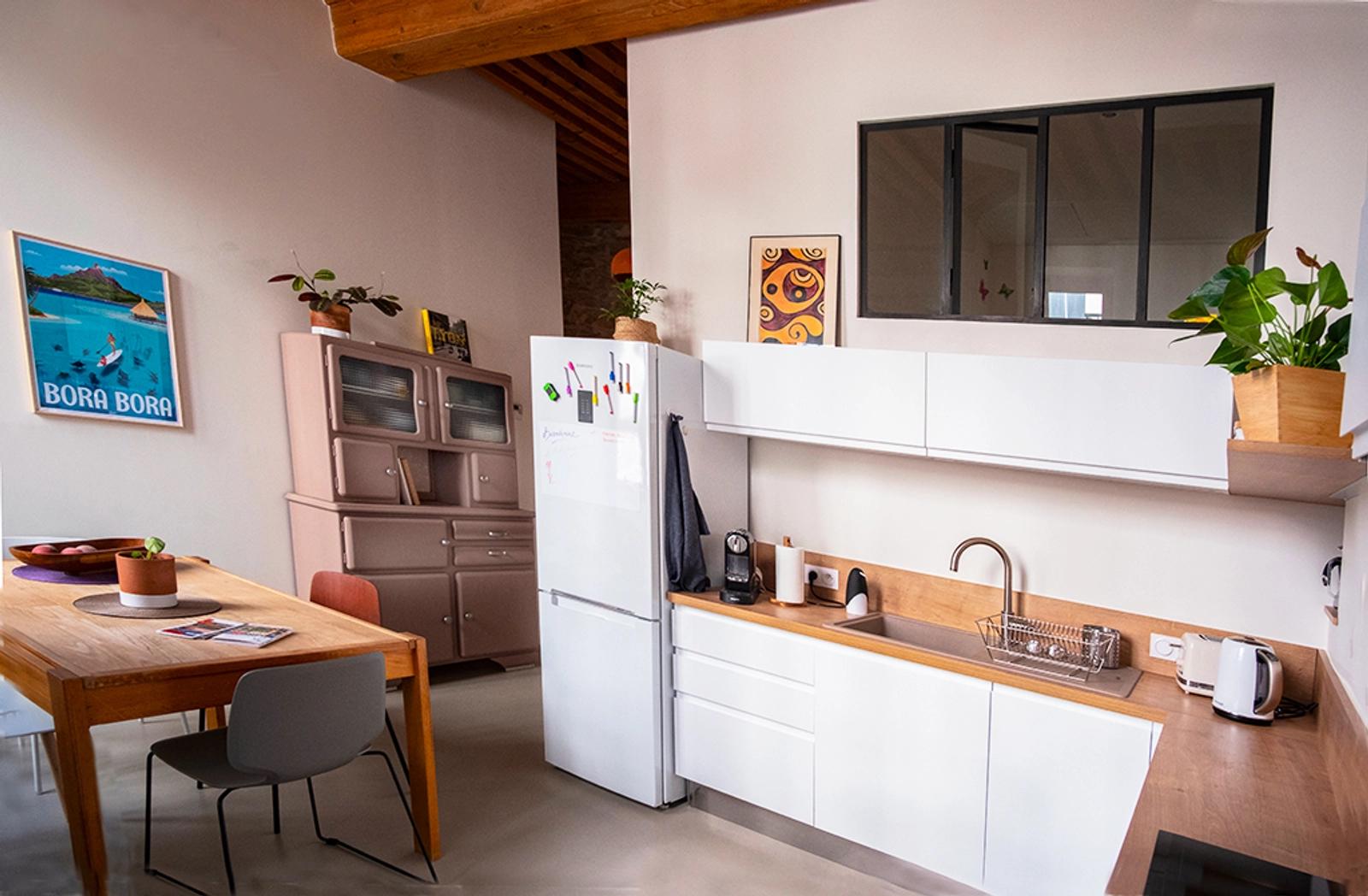 Kitchen dentro Auténtico y confortable Canut Lyonnais - 0
