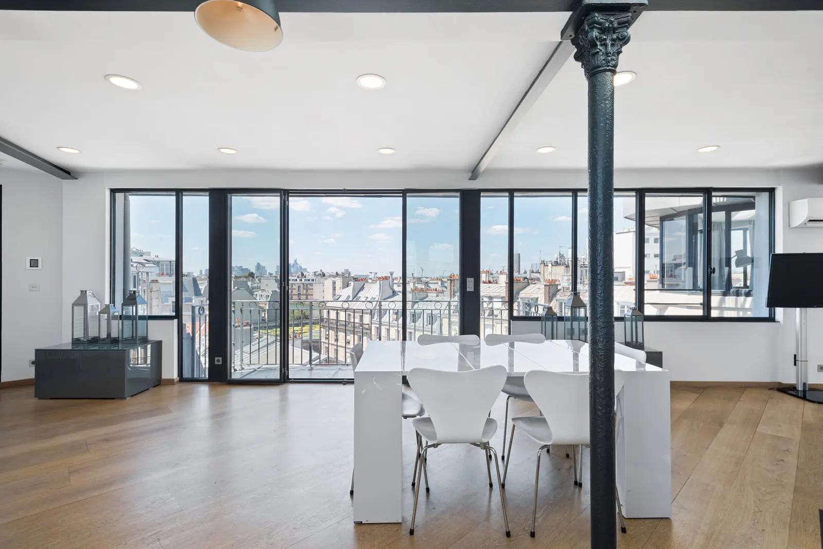 Comedor dentro Moderno loft con vistas de 360° de París y la Torre Eiffel - 4