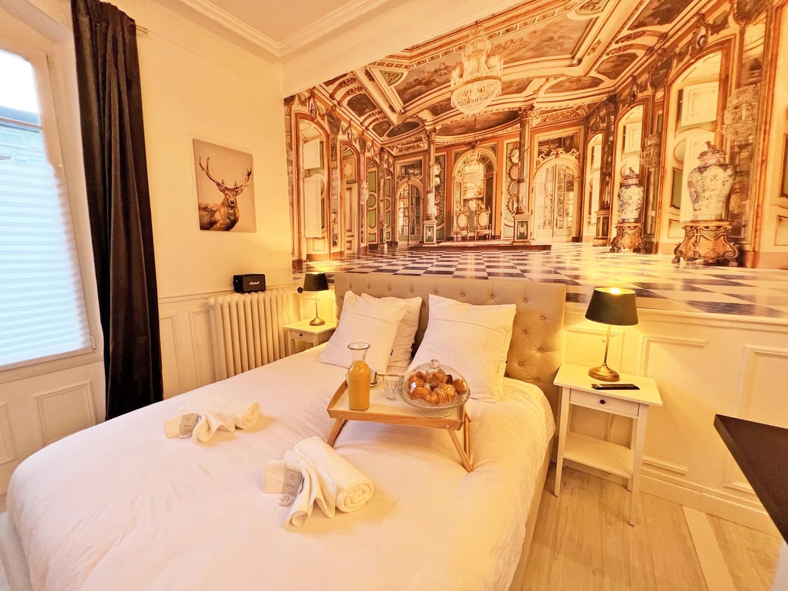 Dormitorio dentro La Marquise - Piso Acogedor -Jacuzzi - Senlis - 0