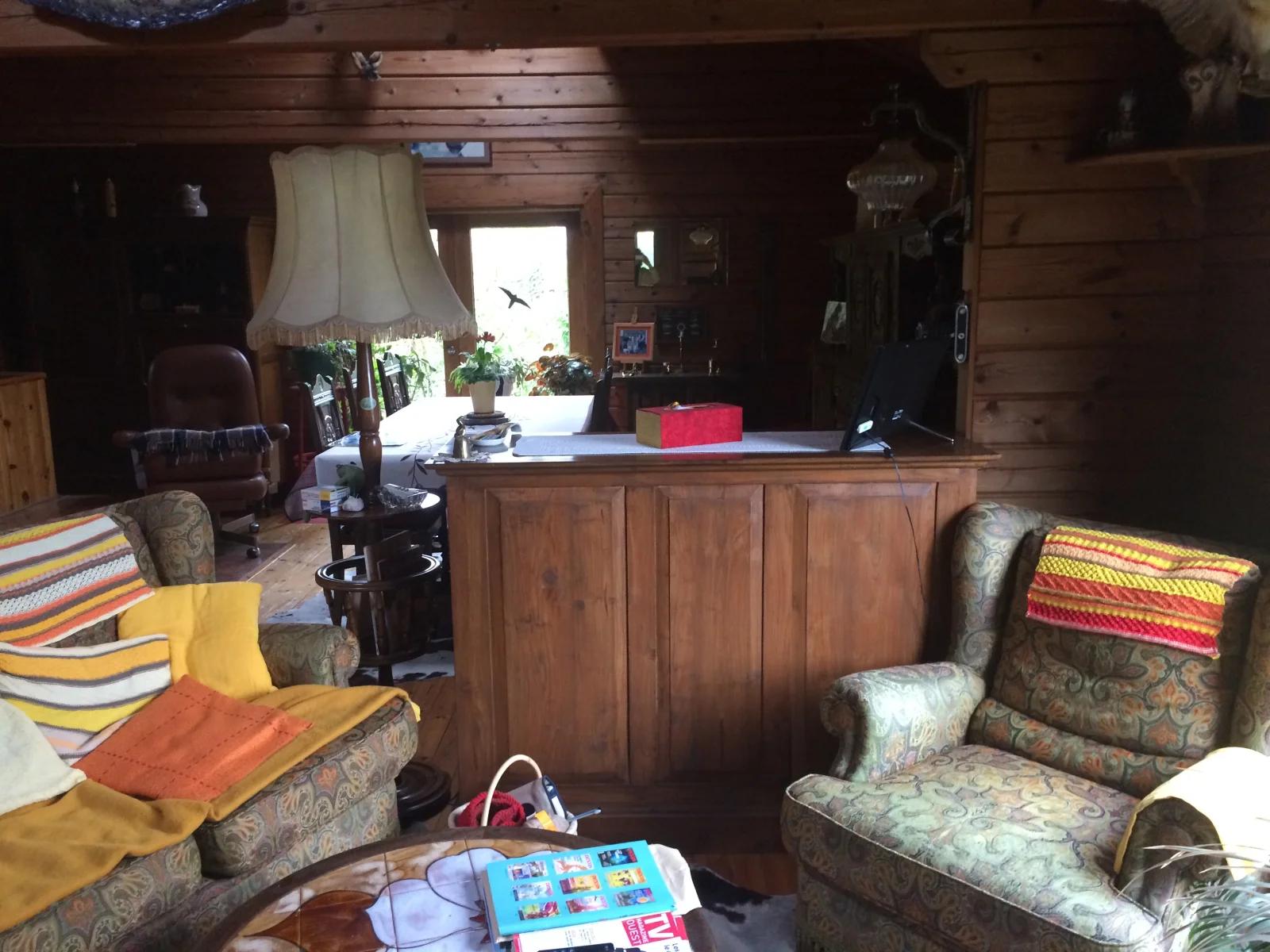 Living room in Finnish log cabin - 1