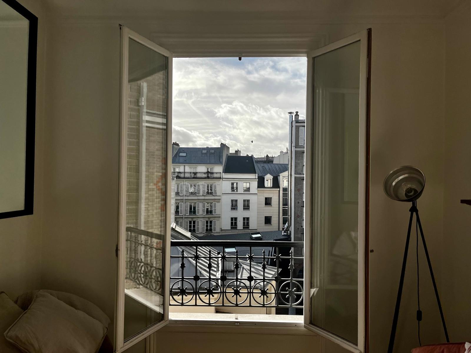 Living room in Parisian rooftop apartment - 1