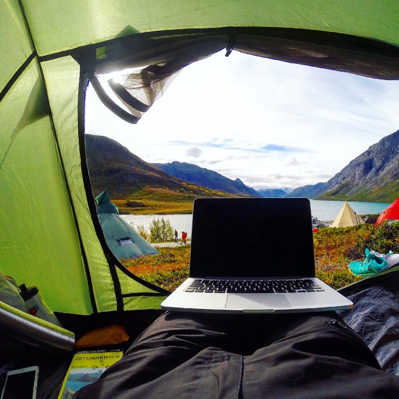 Tente avec macbook